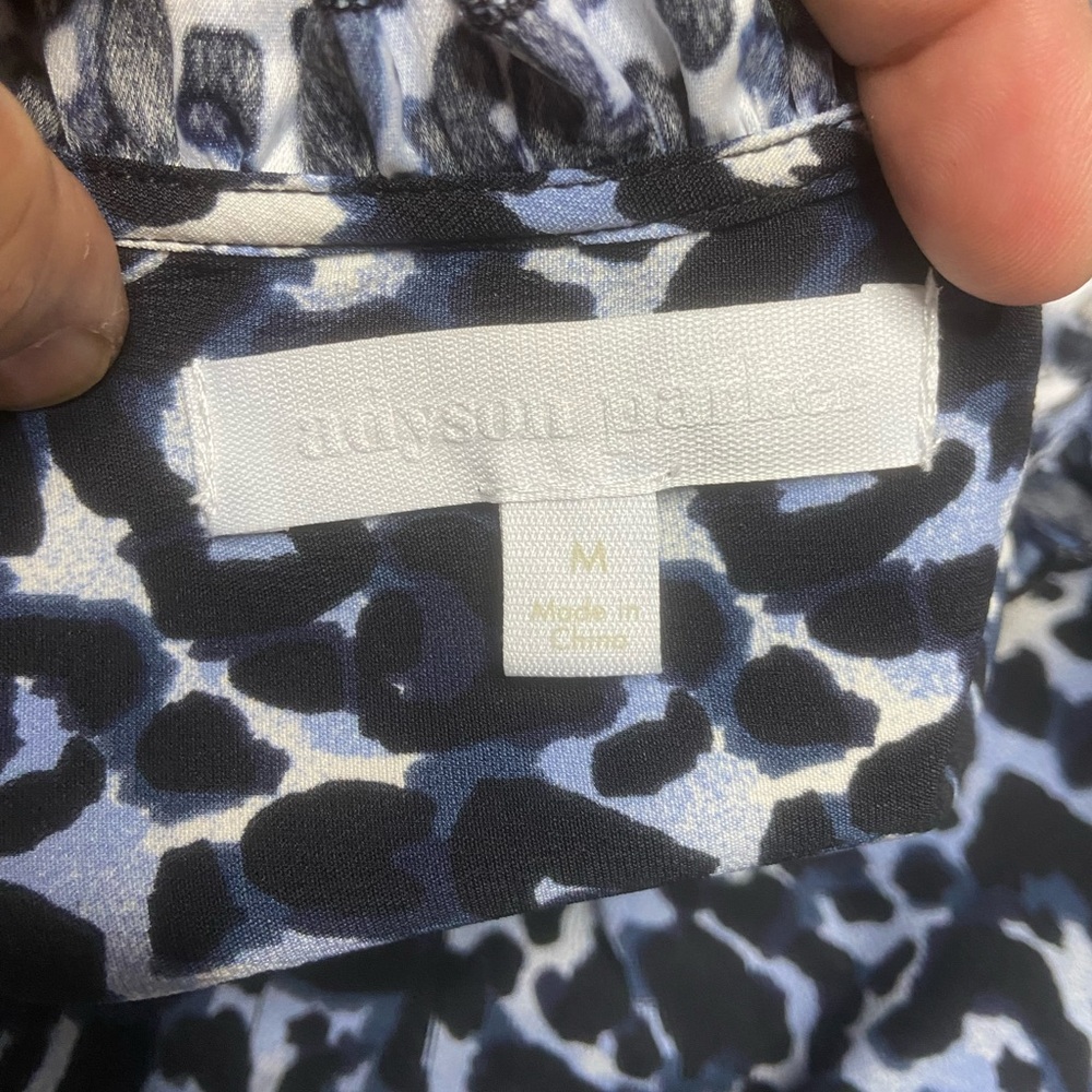 4- Adyson Parker Blue-Black Animal Print Blouse View 6
